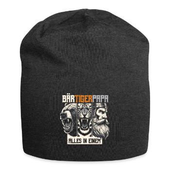 Bärtigerpapa Bär Tiger Papa Vater Geschenk Bart - Jersey-Beanie - Anthrazit - Vorne