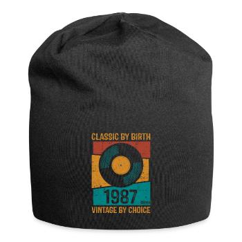 1987 Vintage Vinyl Classic Birth Yearexplore vint - Jersey Beanie - black - Front