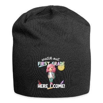 Funny Elementary School Girl School Enrollment Saying - Jersey Beanie - black - Front
