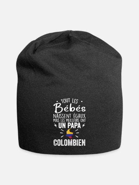 Bébés égaux meilleurs ont un papa Colombien - Bonnet en jersey - noir