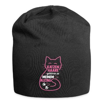 Katze Miezekatze Katzenliebhaber Katzenbesitzer Ka - Jersey-Beanie - Schwarz - Vorne