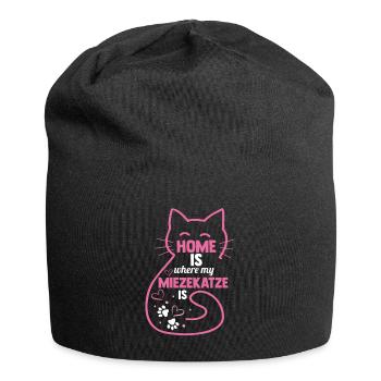 Katze Miezekatze Katzenliebhaber Katzenbesitzer Ka - Jersey-Beanie - Schwarz - Vorne