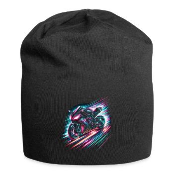 Neon Speed Demon: High-Velocity Light Trails - Jersey-Beanie - Schwarz - Vorne