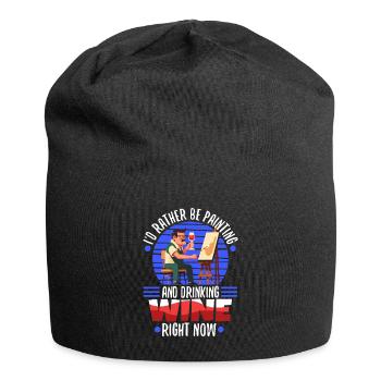 Je préfère peindre - Bonnet en jersey - noir - Devant