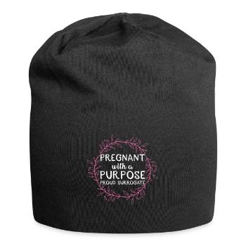 Pregnant With A Purpose Proud Leihmutter - Jersey-Beanie - Schwarz - Vorne