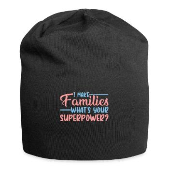 I Make Families - Whats Your Superpower? - - Jersey-Beanie - Schwarz - Vorne