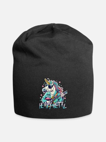 Licorne Heavy Metal - Bonnet en jersey - noir