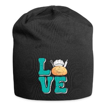Bread Baking Love LOVE Bakery Bread Baker Bread Baking - Jersey Beanie - black - Front