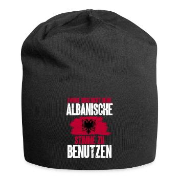 Albanische Flagge Albanischer Adler Shqiponja - Jersey-Beanie - Schwarz - Vorne