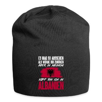 Albanische Flagge Albanischer Adler Shqiponja - Jersey-Beanie - Schwarz - Vorne