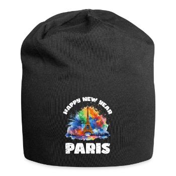 Happy New Year with fireworks in Paris - Jersey Beanie - black - Front