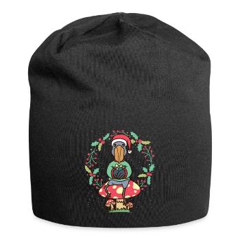 Schuhschnabel Vogel Auf Pilz Weihnachten - Jersey-Beanie - Schwarz - Vorne