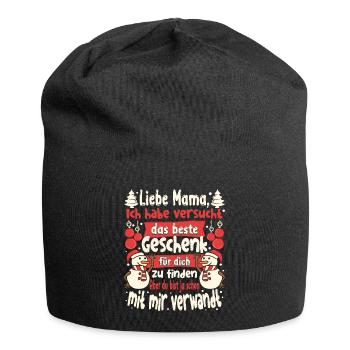 Weihnachts Weihnachten Liebe Mama Mutter Lustig - Jersey-Beanie - Schwarz - Vorne