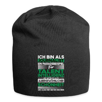Journalist Bescheiden - Lustiger Spruch - Jersey-Beanie - Schwarz - Vorne