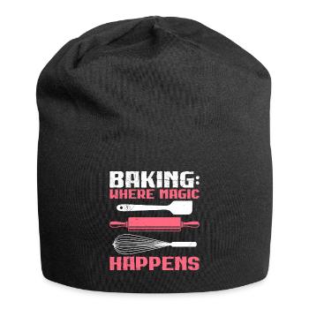Baking: Where Magic Happens Backstube Backfans - Jersey-Beanie - Schwarz - Vorne