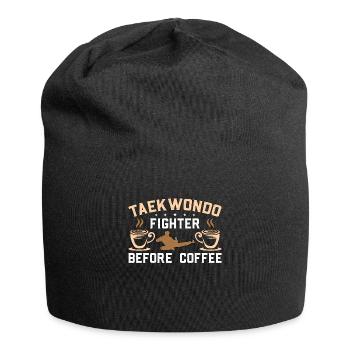 Combattant de taekwondo avant l’amateur de café d’arts martiaux - Bonnet en jersey - noir - Devant