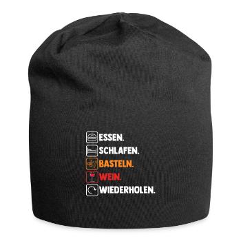 Bastler Wein Basteln - Jersey-Beanie - Schwarz - Vorne