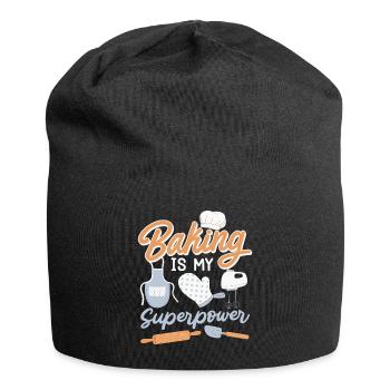 Baking Is My Superpower Baking Dough Bakery - Jersey Beanie - black - Front
