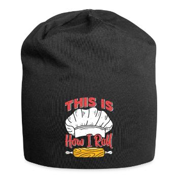 Voici comment je roule la cuisson du pain - Bonnet en jersey - noir - Devant