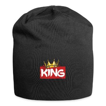 Couronne avec lettrage King - Bonnet en jersey - noir - Devant