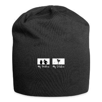 Muay Thai Fighter My Problem My Pictogram Mom Dad - Jersey-Beanie - Schwarz - Vorne