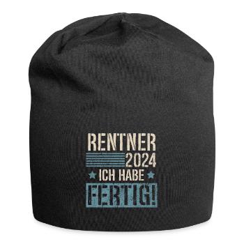 Rentner 2024 Rente Ich Habe Fertig - Jersey-Beanie - Schwarz - Vorne