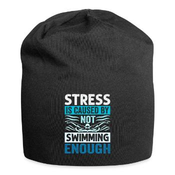 Stress Is Caused By Not Swimming Enough - Jersey Beanie - black - Front