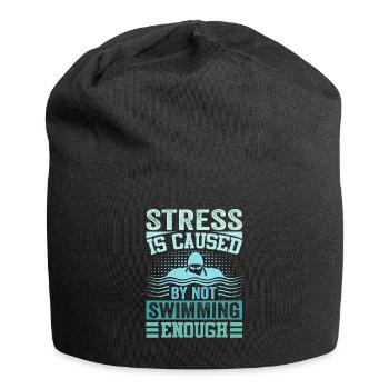 Stress Is Caused By Not Swimming Enough - Jersey Beanie - black - Front