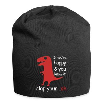 Si vous êtes heureux et que vous le savez | Le T-Rex - Bonnet en jersey - noir - Devant