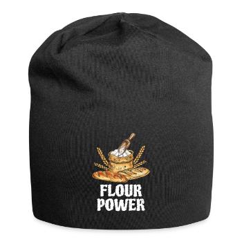 Brot Bäckerei Flour Power Backliebhaber - Jersey-Beanie - Schwarz - Vorne
