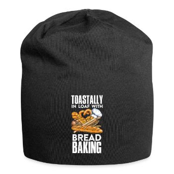 Boulanger de pain grillé dans un pain avec cuisson du pain - Bonnet en jersey - noir - Devant