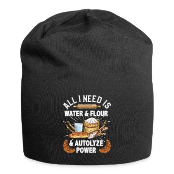 Brot Backen All I Need is Water and Flour Bäcker - Jersey-Beanie - Schwarz - Vorne
