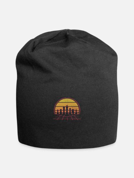 Schach - Jersey-Beanie - Schwarz