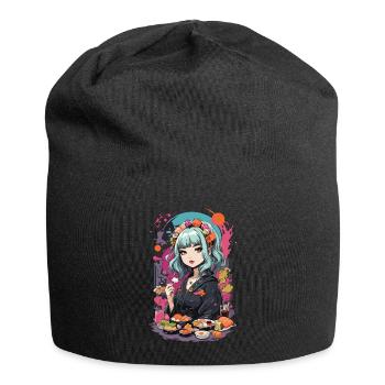 Anime Sushi e-Girl Goth Pastel Style Design - Bonnet en jersey - noir - Devant