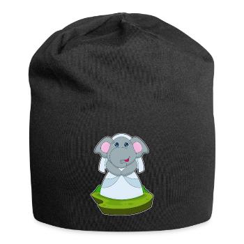Éléphant voile de mariée mariage - Bonnet en jersey - noir - Devant