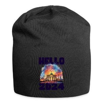 Bonne année avec feux d’artifice à Berlin - Bonnet en jersey - noir - Devant