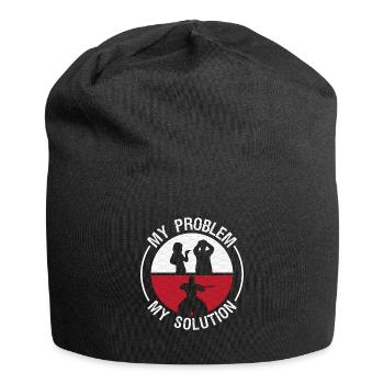 Aikido Fighter My Problem My Pictogram Dad Aikido - Jersey-Beanie - Schwarz - Vorne