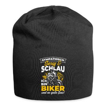 Sympathisch Sexy & Schlau Ich Bin Biker Und Ne Gei - Jersey-Beanie - Schwarz - Vorne