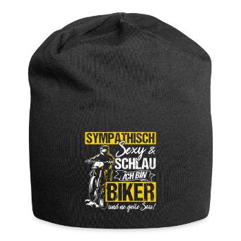 Motorradfahrer Natur Biker Mofa Mopded Motorrad - Jersey-Beanie - Schwarz - Vorne