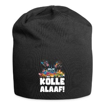 Cologne Kölle Carnival Gebützt Kölle Alaaf Jeck Party - Jersey Beanie - black - Front