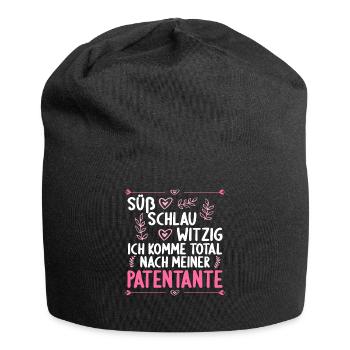 Ich komme total nach meiner Patentante Patenkind - Jersey-Beanie - Schwarz - Vorne