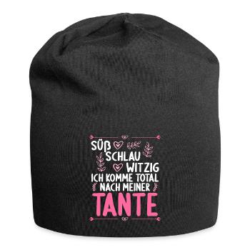 Ich komme total nach meiner Tante Nichte Neffe - Jersey-Beanie - Schwarz - Vorne