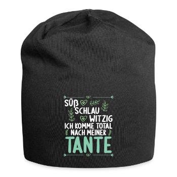 Ich komme total nach meiner Tante Nichte Neffe - Jersey-Beanie - Schwarz - Vorne