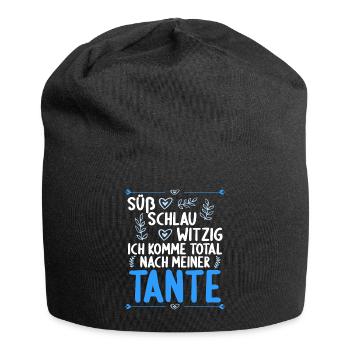 Ich komme total nach meiner Tante Nichte Neffe - Jersey-Beanie - Schwarz - Vorne
