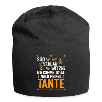 Ich komme total nach meiner Tante Nichte Neffe - Jersey-Beanie - Schwarz - Vorne