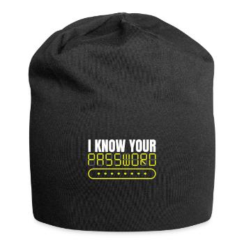 I Know Your Password Hack Programmer - Jersey Beanie - black - Front