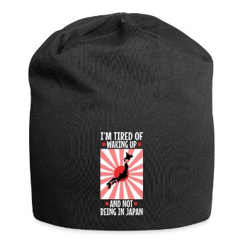Im tired of waking up and not being in japan - Jersey Beanie - black - Front