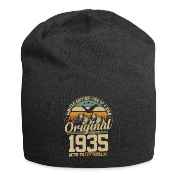 Jahrgang 1935 Geburtstag - Jersey-Beanie - Anthrazit - Vorne