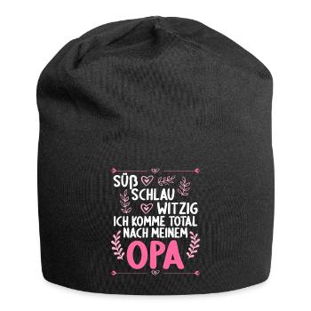 Ich komme total nach meinem Opa Enkelin Enkel - Jersey-Beanie - Schwarz - Vorne