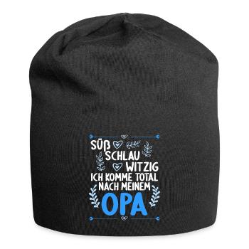 Ich komme total nach meinem Opa Enkelin Enkel - Jersey-Beanie - Schwarz - Vorne